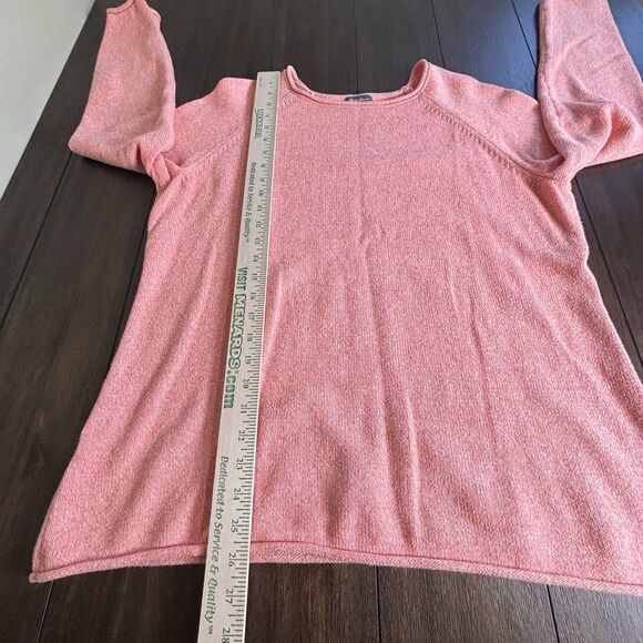 Eddie Bauer Sweater Womens XL Orange Pullover Chunky Knit Fishermans Roll Neck - Picture 4 of 8